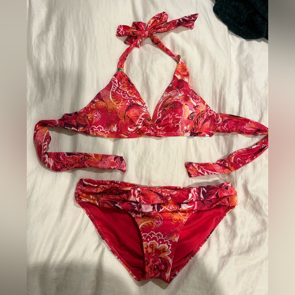 Ralph Lauren Red and Pink Floral Bikini